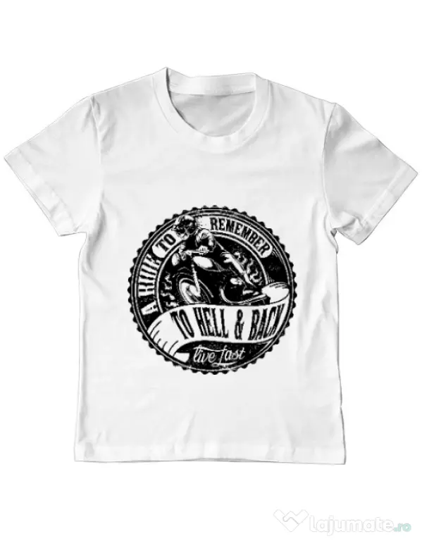 Tricou ADLER copil A ride to remember Alb