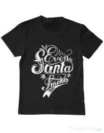 Tricou ADLER copil Even santa smokes Negru