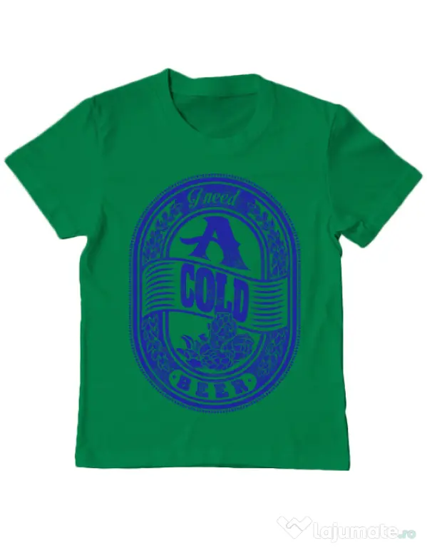 Tricou ADLER copil I need beer Verde mediu