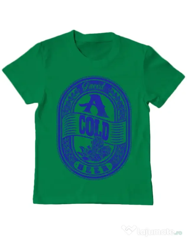 Tricou ADLER copil I need beer Verde mediu