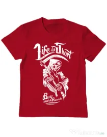 Tricou ADLER copil Life is short Rosu
