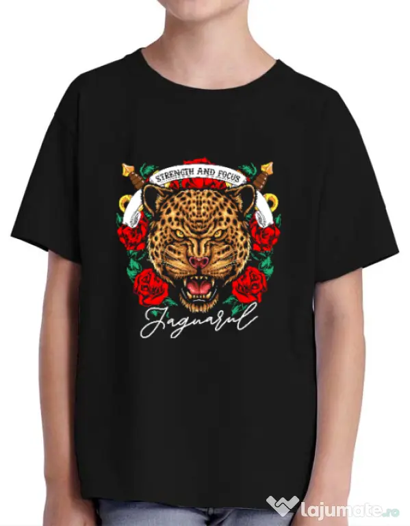 Tricou ADLER copil Strenght and focus Negru