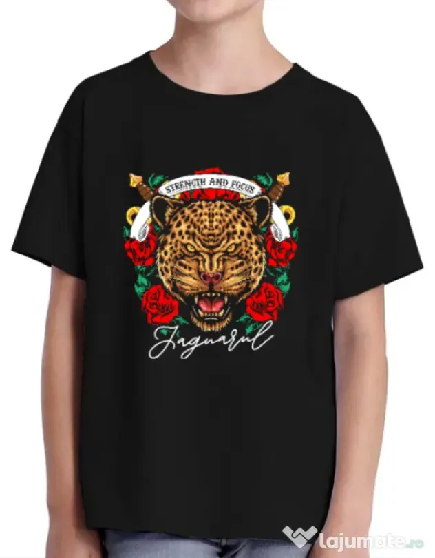 Tricou ADLER copil Strenght and focus Negru
