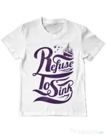 Tricou ADLER copil Refuse to sink Alb