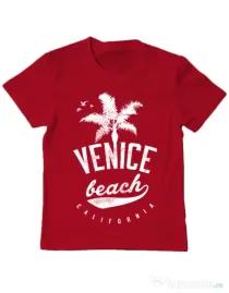 Tricou ADLER copil Venice beach California Rosu