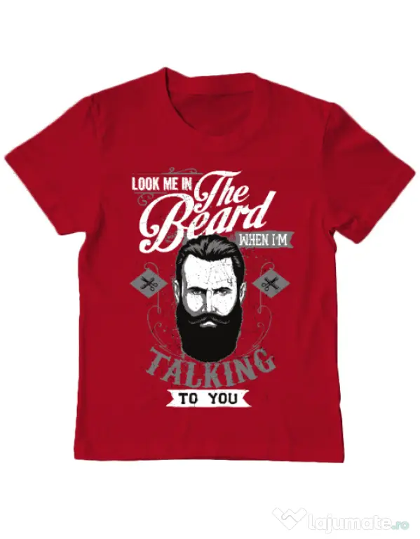 Tricou ADLER copil Look me in the beard Rosu