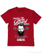 Tricou ADLER copil Look me in the beard Rosu