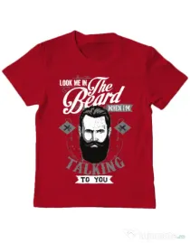 Tricou ADLER copil Look me in the beard Rosu