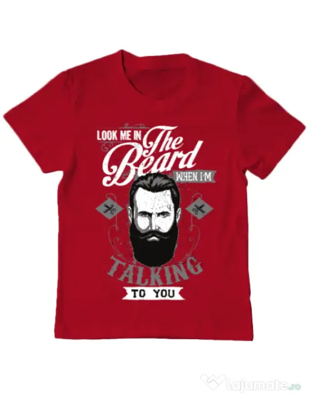 Tricou ADLER copil Look me in the beard Rosu