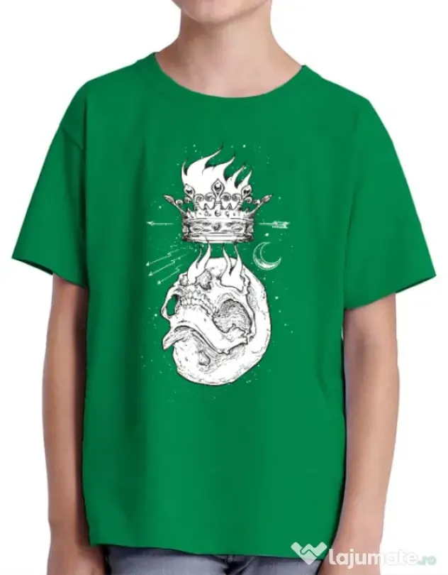 Tricou ADLER copil Flames Verde mediu