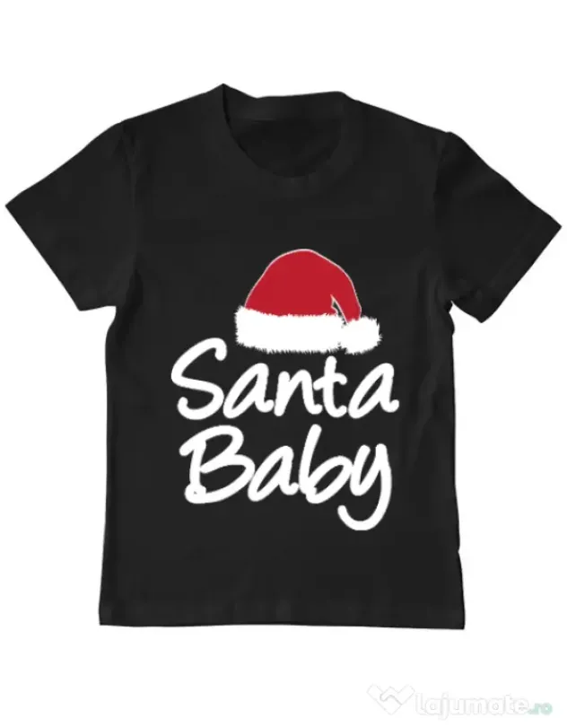 Tricou ADLER copil Santa baby Negru