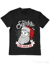 Tricou ADLER copil Only santa can judge me Negru