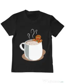 Tricou ADLER copil Gingerbread man Negru