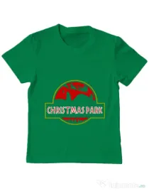 Tricou ADLER copil Christmas park Verde mediu