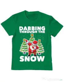 Tricou ADLER copil Dabbing Santa Verde mediu