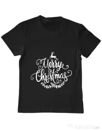 Tricou ADLER copil Merry Christmas Negru