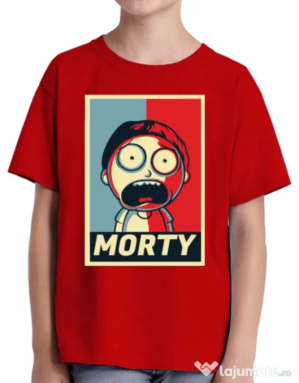 Tricou ADLER copil Morty Rosu