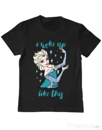 Tricou ADLER copil I woke up like Elsa Negru