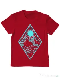 Tricou ADLER copil Mountain Rosu