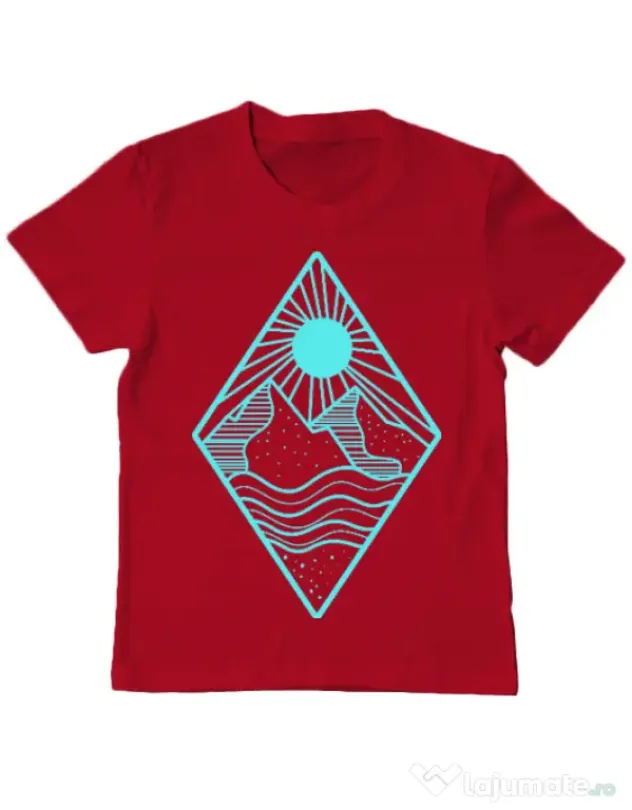 Tricou ADLER copil Mountain Rosu