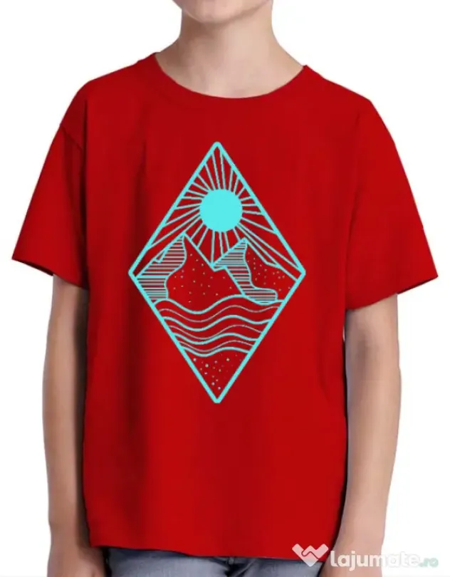 Tricou ADLER copil Mountain Rosu