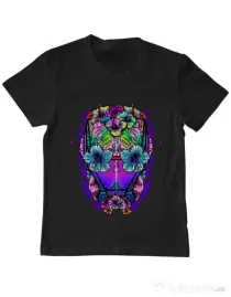 Tricou ADLER copil Flower helmet Negru