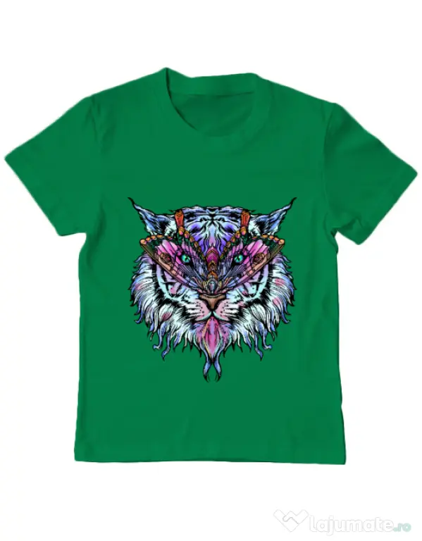 Tricou ADLER copil Tiger buterfly Verde mediu