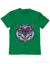 Tricou ADLER copil Tiger buterfly Verde mediu