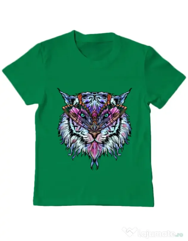 Tricou ADLER copil Tiger buterfly Verde mediu