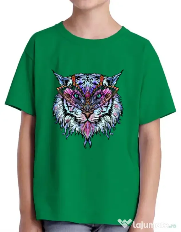 Tricou ADLER copil Tiger buterfly Verde mediu