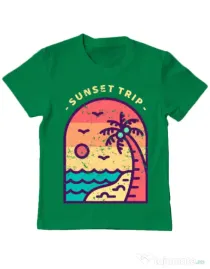 Tricou ADLER copil Sunset trip Verde mediu