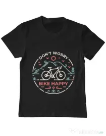 Tricou ADLER copil Don't worry bike happy Negru