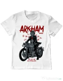 Tricou ADLER copil Arkham garage Alb