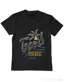 Tricou ADLER copil Cool vibes typo Negru