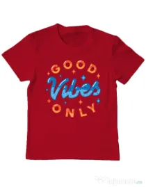 Tricou ADLER copil Good vibes only Rosu