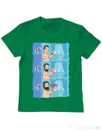 Tricou ADLER copil Funny wilson Verde mediu