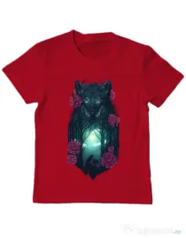 Tricou ADLER copil Running with the wolves Rosu