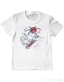 Tricou ADLER copil Relax Skeleton Alb