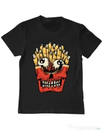 Tricou ADLER copil Zombie French Fries Negru