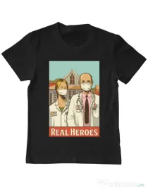 Tricou ADLER copil Real heroes Negru