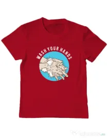 Tricou ADLER copil Wash your hands 2 Rosu