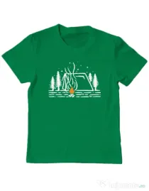 Tricou ADLER copil Tent lines Verde mediu