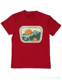 Tricou ADLER copil Camping badge Rosu