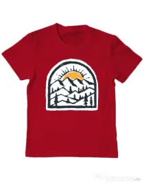 Tricou ADLER copil Mountain beauty Rosu