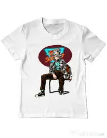 Tricou ADLER copil Sanchez Alb
