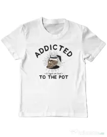 Tricou ADLER copil Addicted to the pot Alb