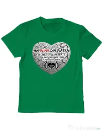 Tricou ADLER copil INIMA DIN PIATRA Verde mediu