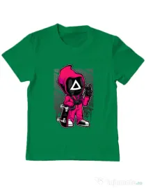Tricou personalizat copil Squid Game 4 Verde mediu