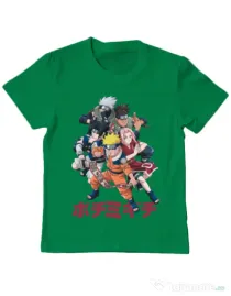 Tricou personalizat copil Naruto Ninja Team Verde mediu