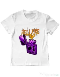 Tricou personalizat copil HELLFIRE Alb